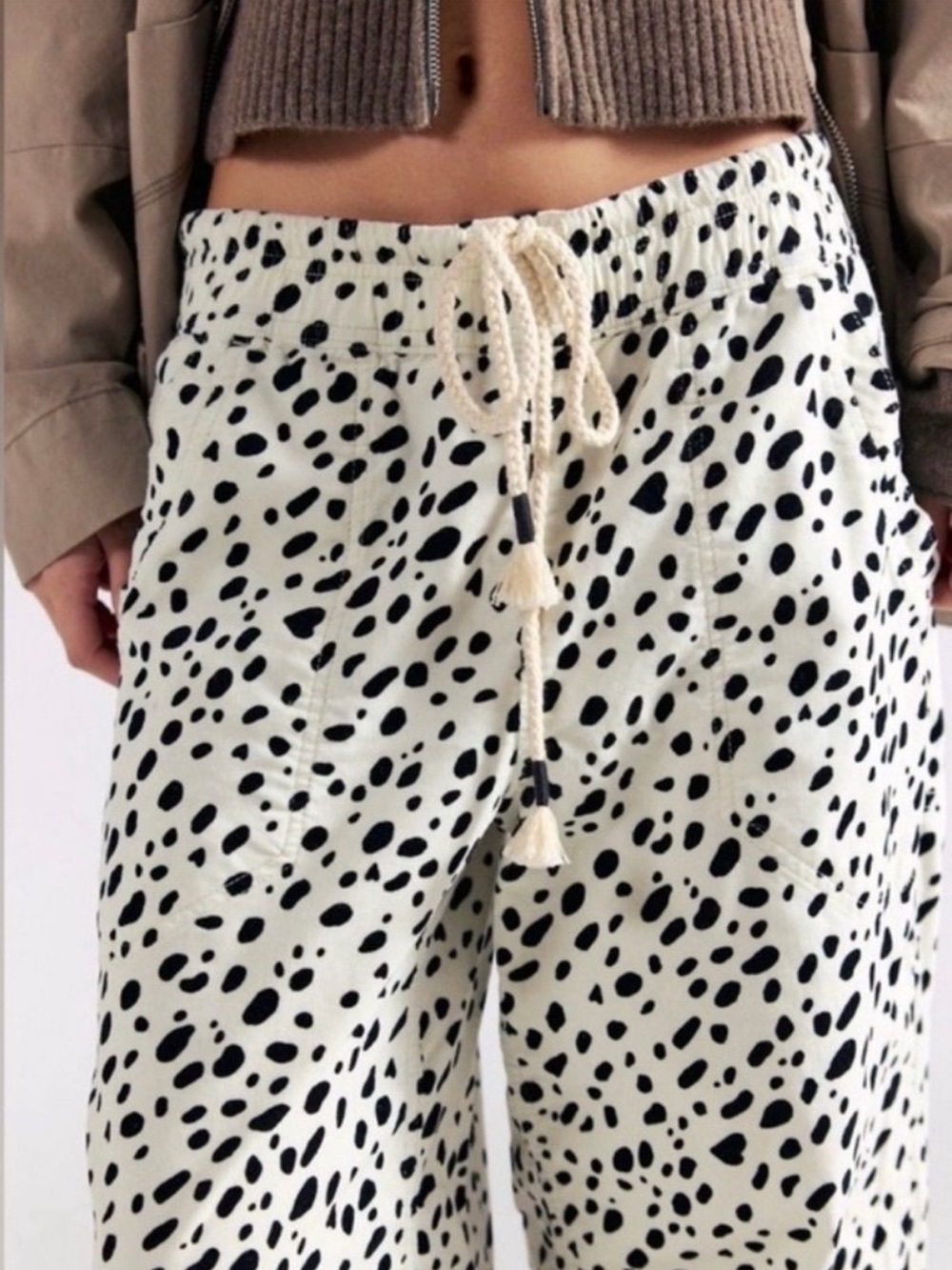 We the Free Easy Peasy printed corduroy pant ivory spot - Picture 3 of 3